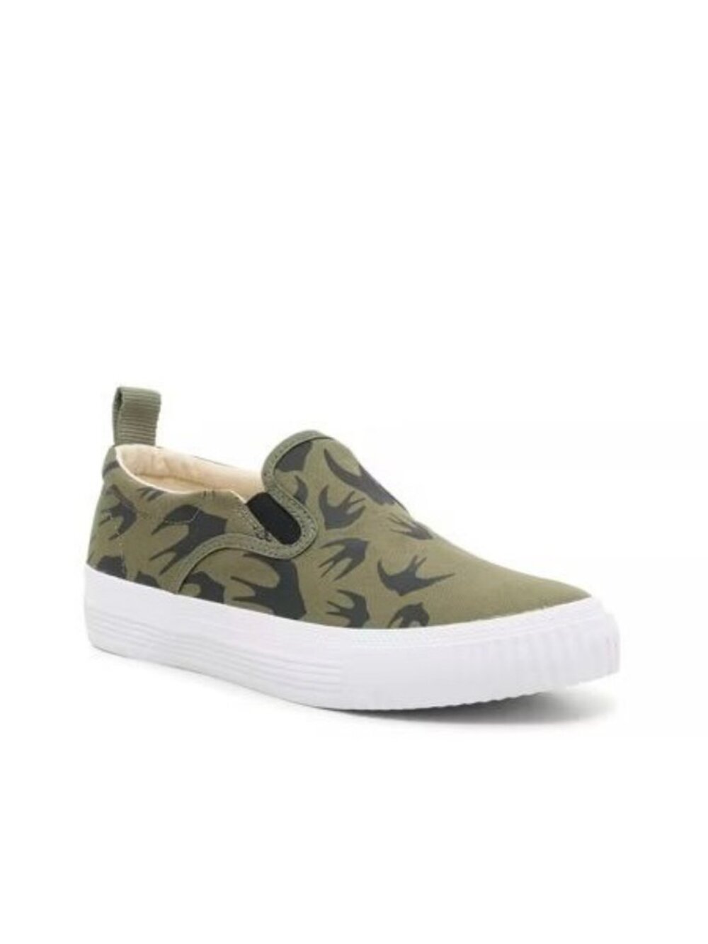 MCQ Alexander MCQueen Womens Swallow Olive Green Slip On Sneaker 41 US11 NEW NIB